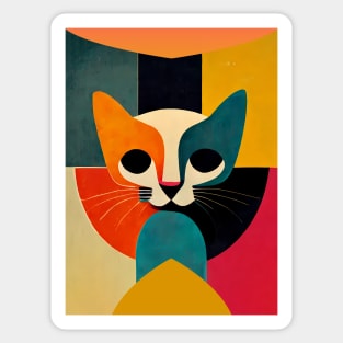 Geometric Cat Portrait Sticker